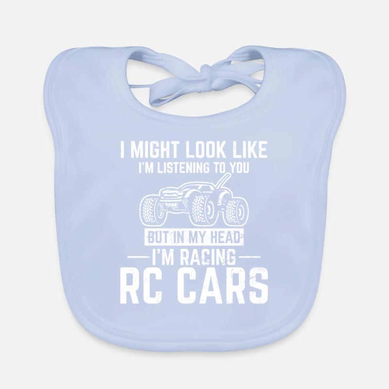 Dans ma tête, je fais de la course de voitures RC drôle télécommande Bavoir bio Bébé