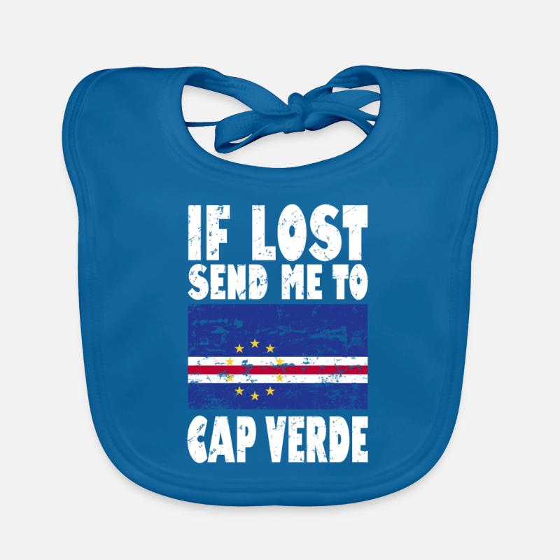 Drapeau du Cap-Vert - Bavoir bio Bébé - bleu paon