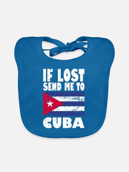 Drapeau de Cuba - Bavoir bio Bébé - bleu paon - Devant