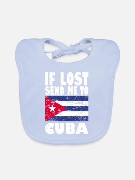 Drapeau de Cuba - Bavoir bio Bébé - bleu ciel - Devant