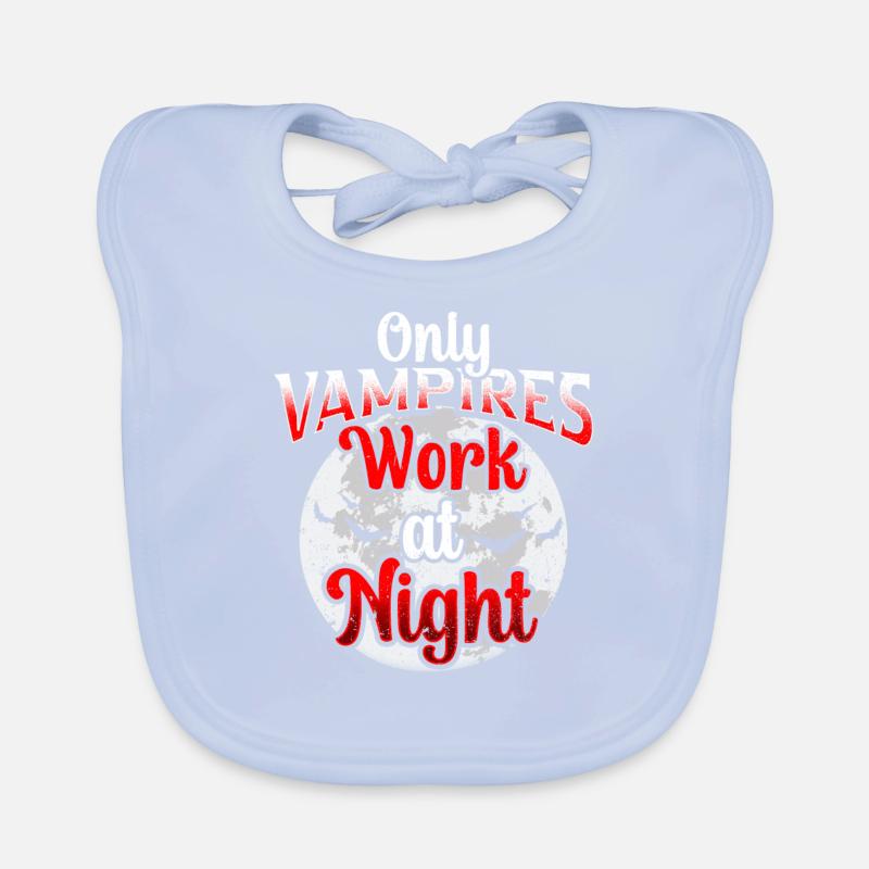 Only vampires work day shift sayings at night Organic Baby Bibs