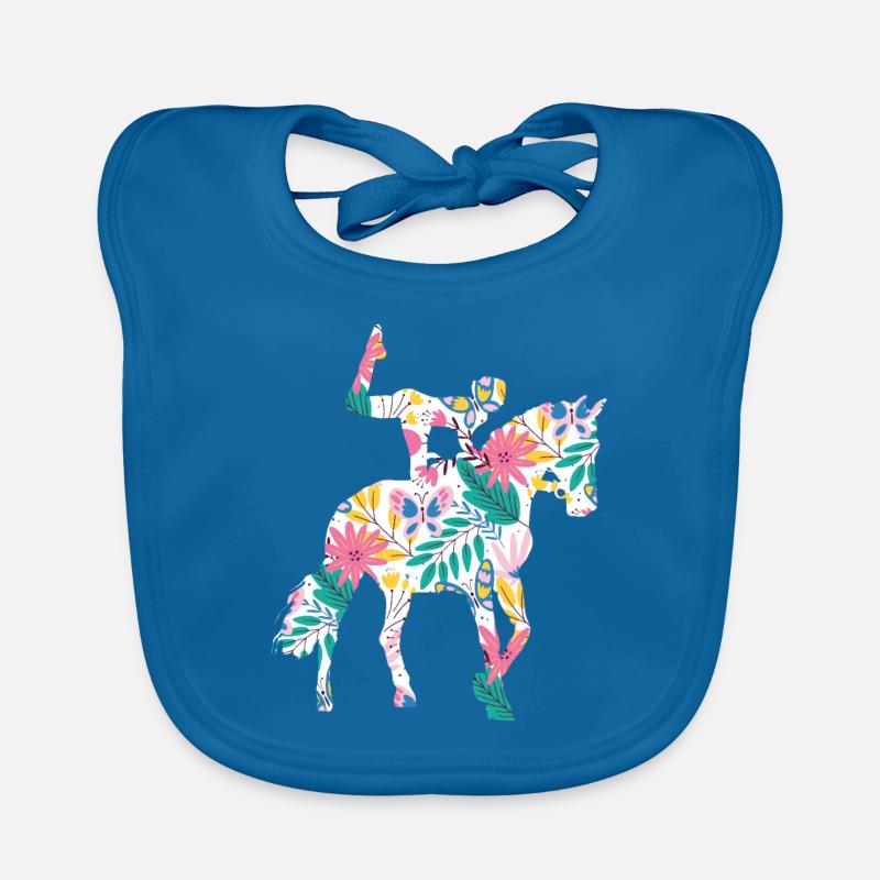 Voltigieren Volti Voltigier Pferde Pferdemädchen - Baby Bio-Lätzchen - Pfauenblau