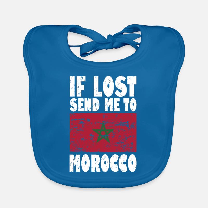 Morocco Flag Saying Organic Baby Bibs