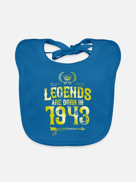 1943 legends born in - Baby Bio-Lätzchen - Pfauenblau - Vorne
