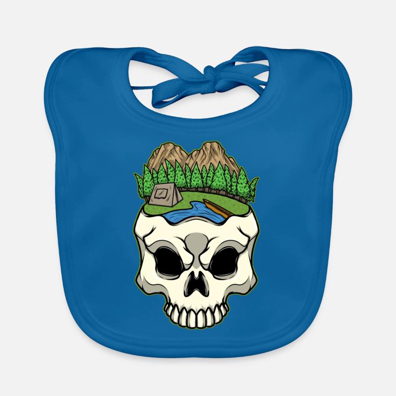 Skeleton Head Camp Campingplatz Camper Camping Baby Bio-Lätzchen