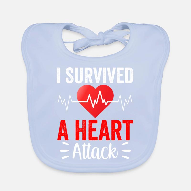 I survived a heart attack Organic Baby Bibs