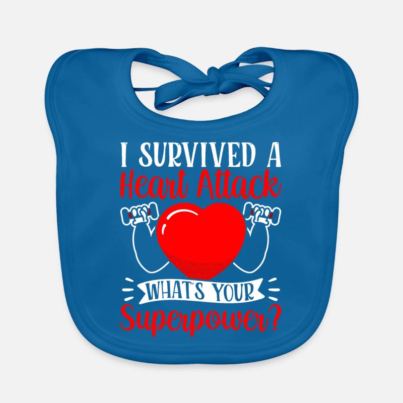 I survived a heart attack Organic Baby Bibs