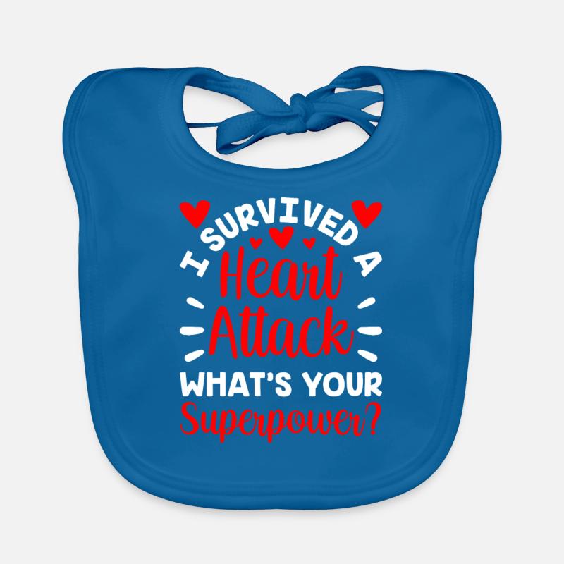 I survived a heart attack Organic Baby Bibs