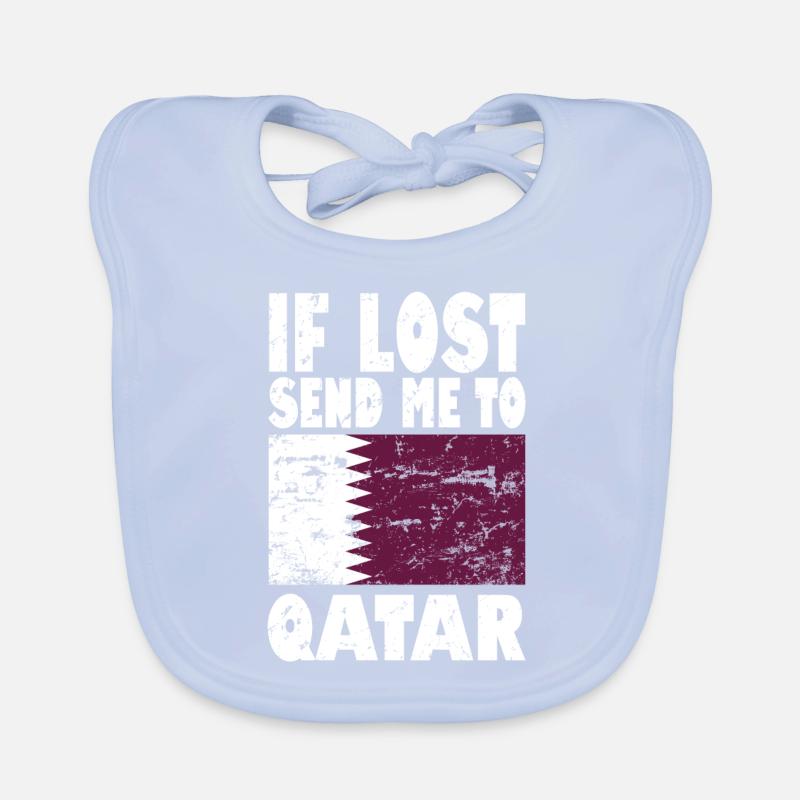 Qatar Flag Slogan Organic Baby Bibs