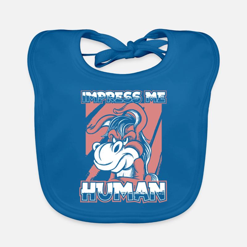 Âne - Bavoir bio Bébé - bleu paon