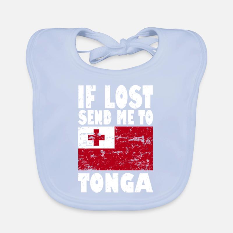 Tonga Flag Saying Organic Baby Bibs