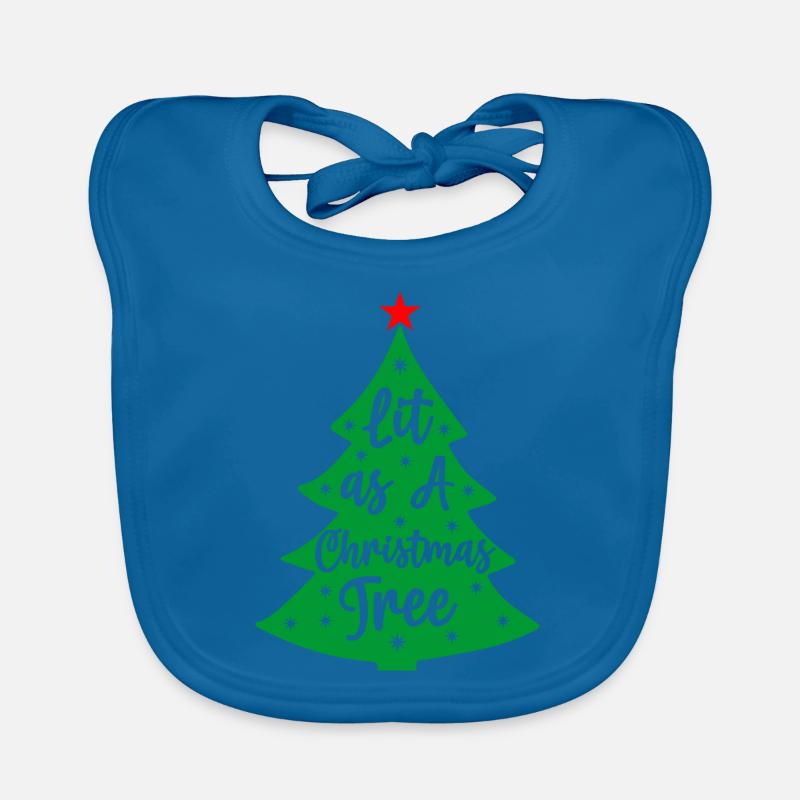 Illuminated like a Christmas tree Norwegian pattern Organic Baby Bibs