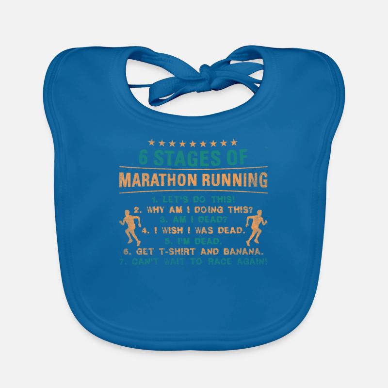 6 étapes de marathon Course Drôle de marathon Bavoir bio Bébé