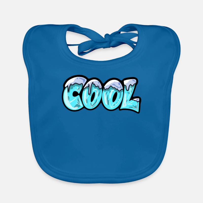 Design Cool Graffiti Style im Eiswürfel Look - Baby Bio-Lätzchen - Pfauenblau