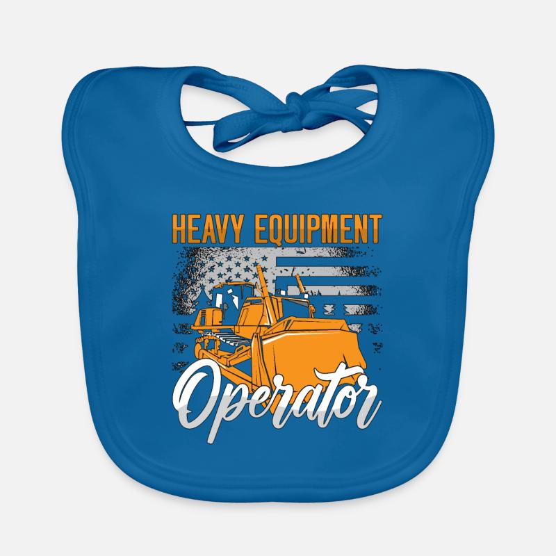 Bagger Planierraupe Bulldozer Bauarbeiter Geschenk Baby Bio-Lätzchen