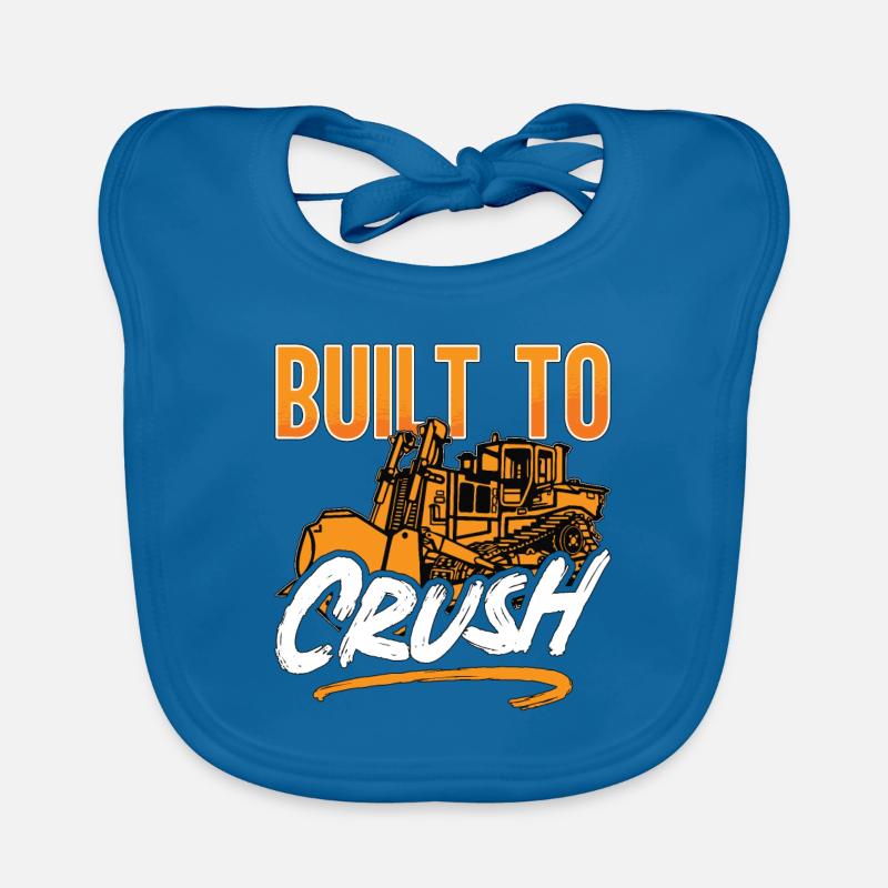Bulldozer Construction Worker Gift Organic Baby Bibs