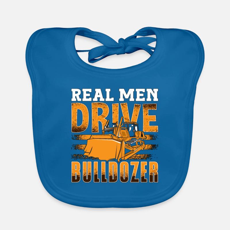Bagger Bauarbeiter Bulldozer Planierraupe Geschenk Baby Bio-Lätzchen