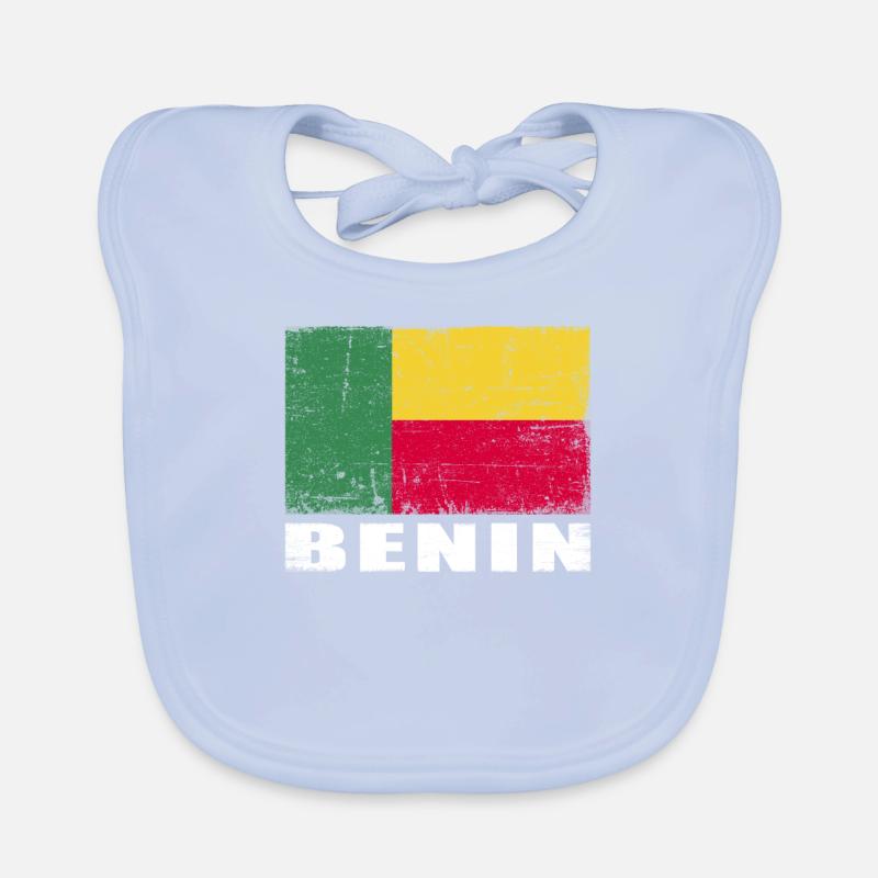 Drapeau du Bénin Grunge Drapeau du Bénin Bavoir bio Bébé