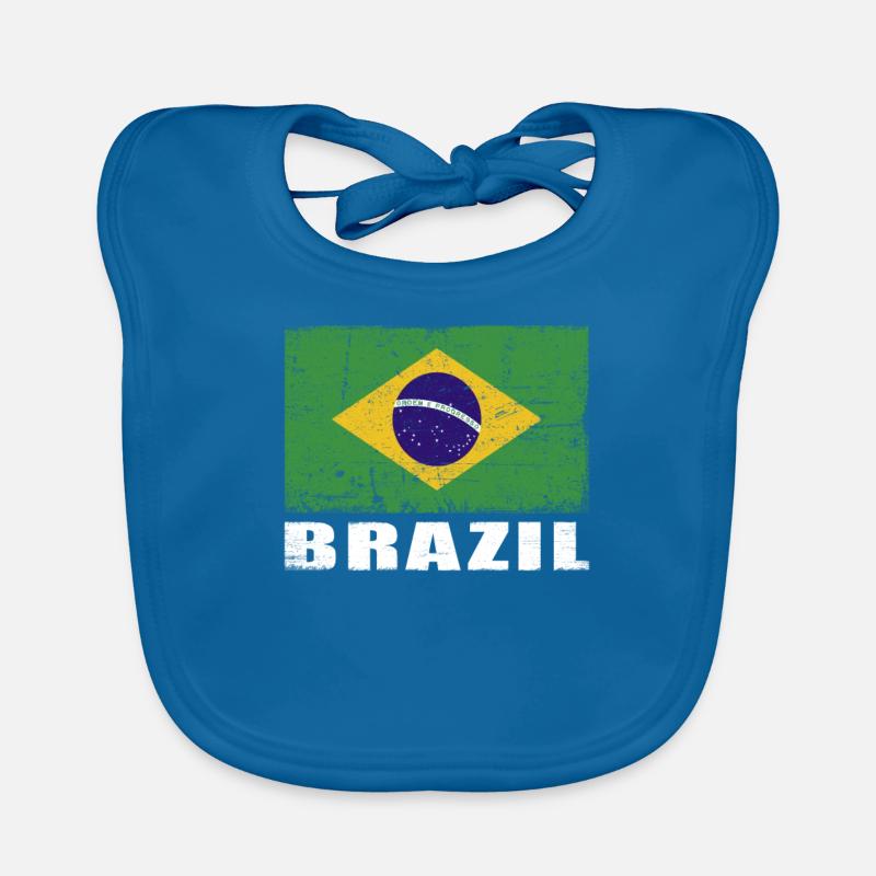 Drapeau du Brésil Grunge Drapeau du Brésil Bavoir bio Bébé