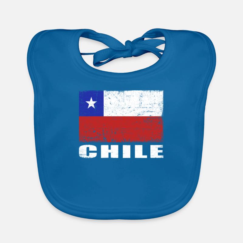 Chili Drapeau Grunge Chili Drapeau - Bavoir bio Bébé - bleu paon
