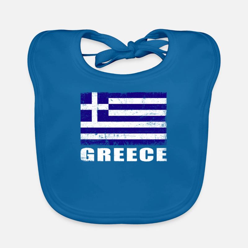 Grèce Drapeau Grunge Grèce Drapeau Bavoir bio Bébé