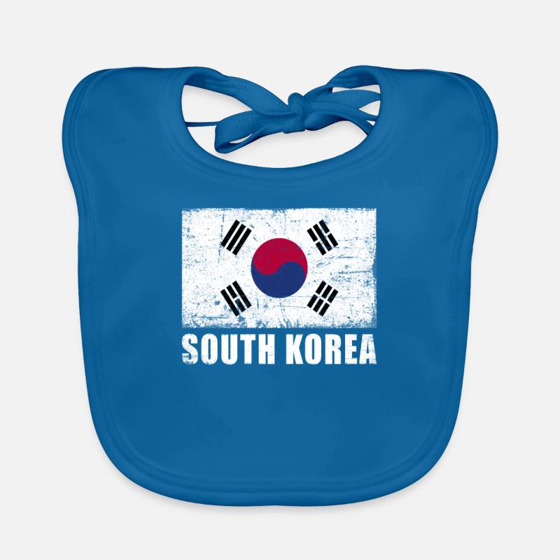 Drapeau de la Corée du Sud Grunge Drapeau de la Corée du Sud Bavoir bio Bébé