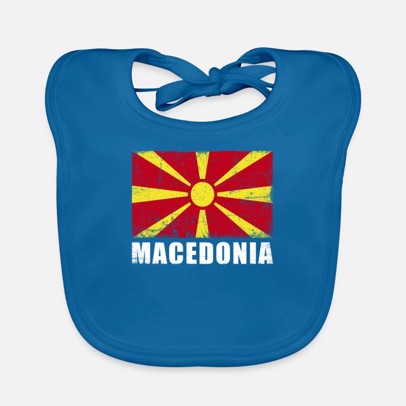 Drapeau de la Macédoine Grunge Drapeau de la Macédoine Bavoir bio Bébé