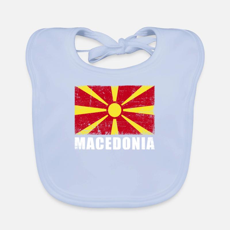 Drapeau de la Macédoine Grunge Drapeau de la Macédoine Bavoir bio Bébé