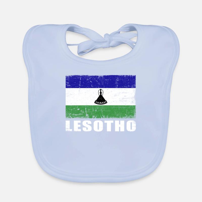 Drapeau du Lesotho Grunge Drapeau du Lesotho Bavoir bio Bébé