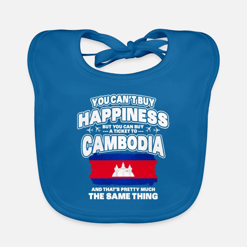 Cambodge - Bavoir bio Bébé - bleu paon