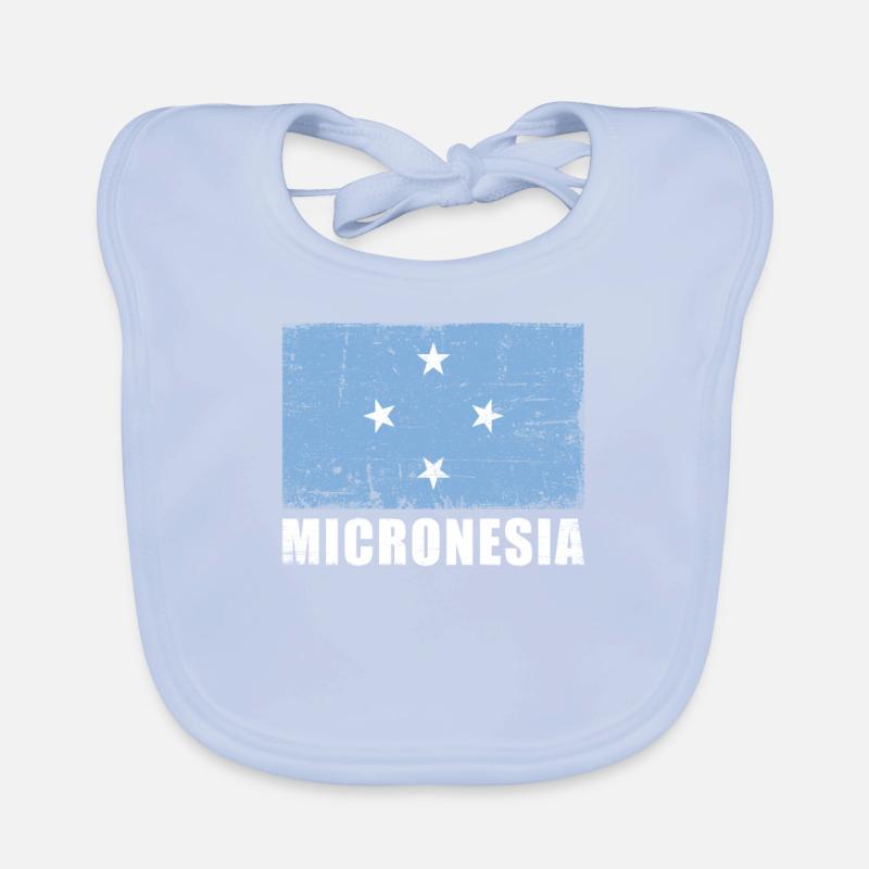 Drapeau de micronésie Grunge Drapeau de Micronésie Bavoir bio Bébé