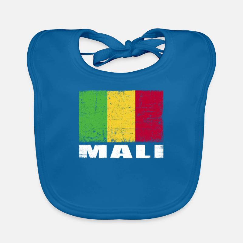 Drapeau du Mali Grunge Drapeau du Mali Bavoir bio Bébé