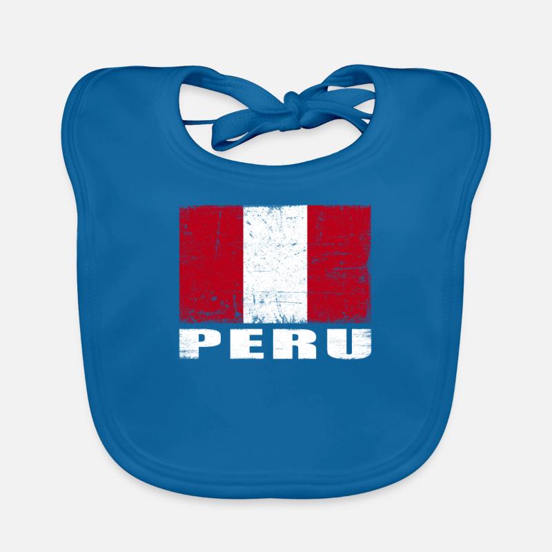 Drapeau du Pérou Grunge Drapeau du Pérou Bavoir bio Bébé