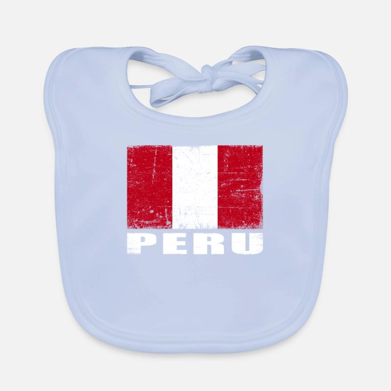 Drapeau du Pérou Grunge Drapeau du Pérou Bavoir bio Bébé