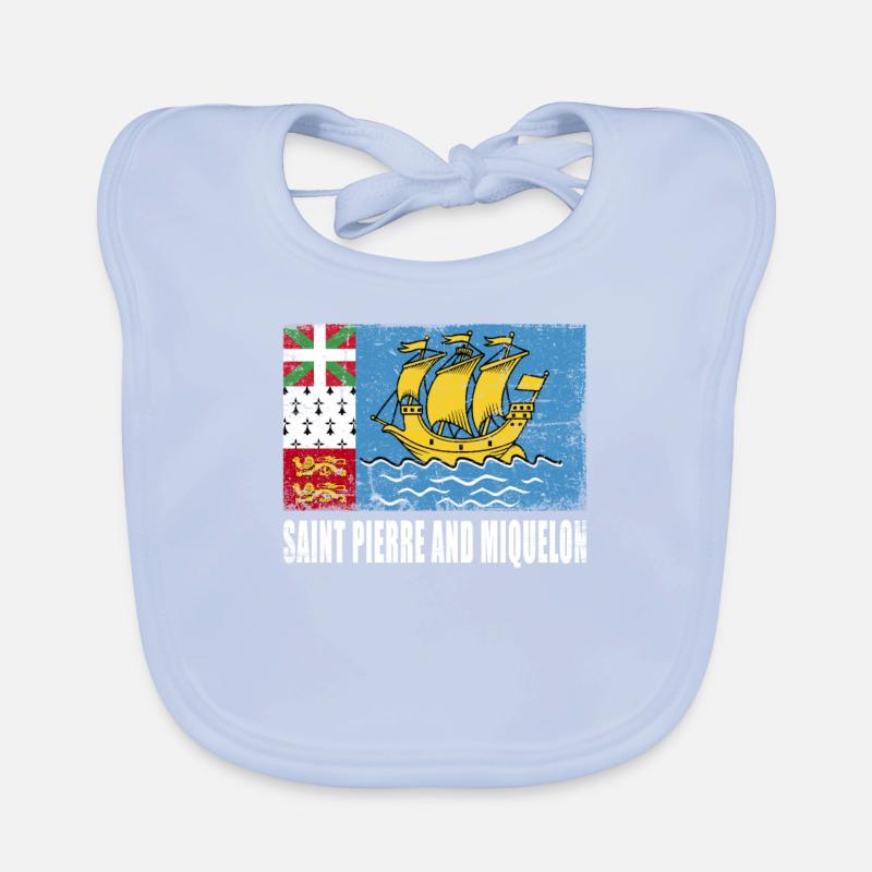 Drapeau de Saint-Pierre-et-Miquelon Bavoir bio Bébé