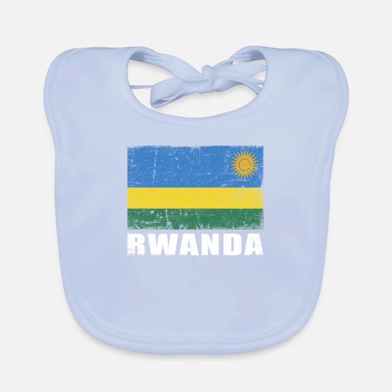 Drapeau du Rwanda Grunge Drapeau du Rwanda Bavoir bio Bébé