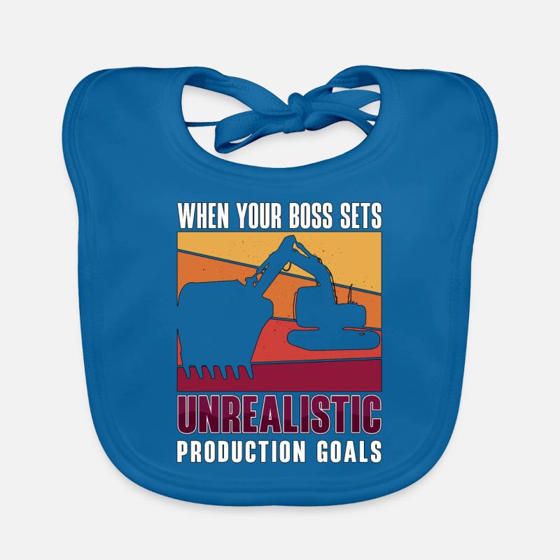 Baggerfahrer Bagger Baggern Bauarbeiter Geschenk - Baby Bio-Lätzchen - Pfauenblau
