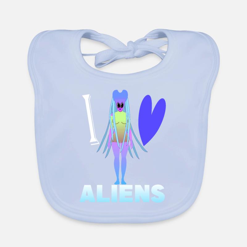 I love aliens Organic Baby Bibs