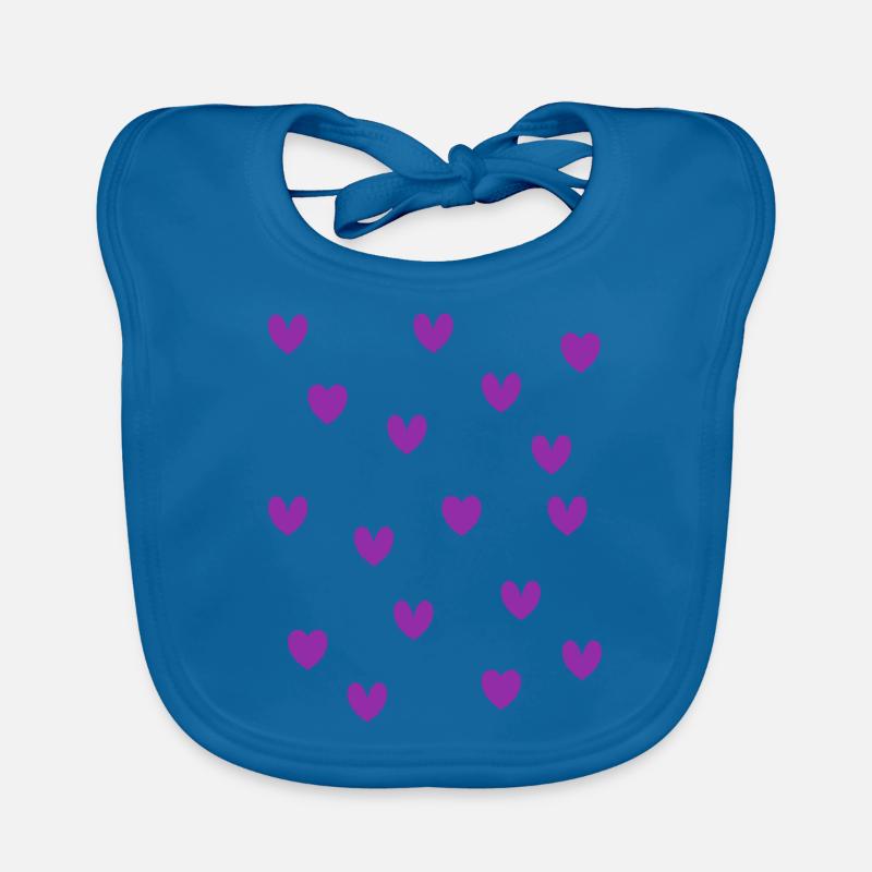 Cœurs violets Bavoir bio Bébé
