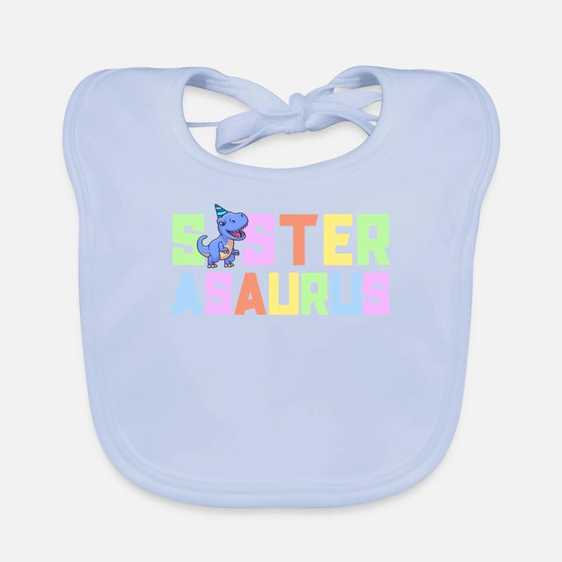 Schwester Asaurus Dinosaurier Geburtstagsfeier T-Rex Baby Bio-Lätzchen