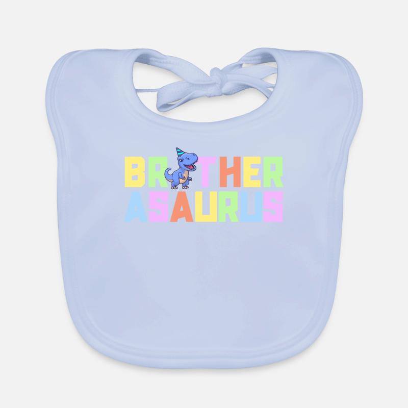 Brother Asaurus Dinosaur Birthday Party TRex Organic Baby Bibs