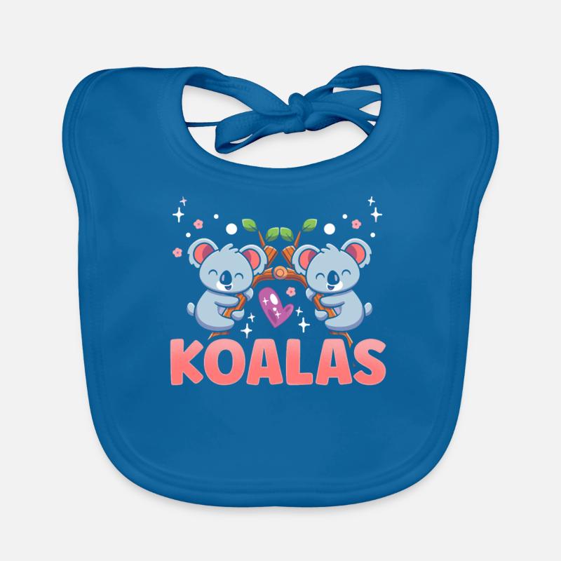 Koalas Koala Koala Ours Animal Doux - Bavoir bio Bébé - bleu paon