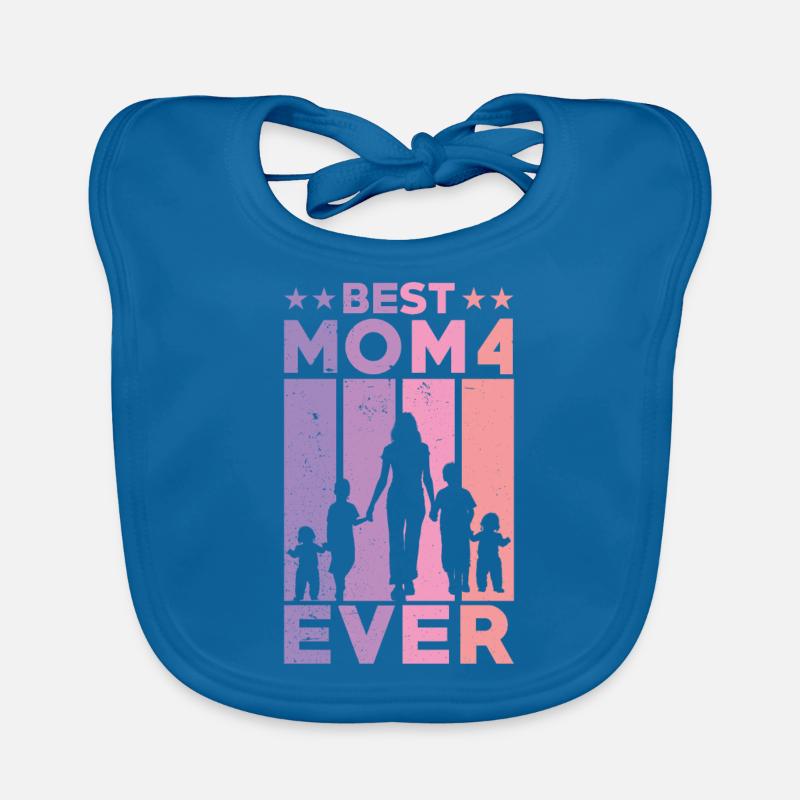 Beste Mutter Aller Zeiten Retro Vier Kinder Beste Baby Bio-Lätzchen