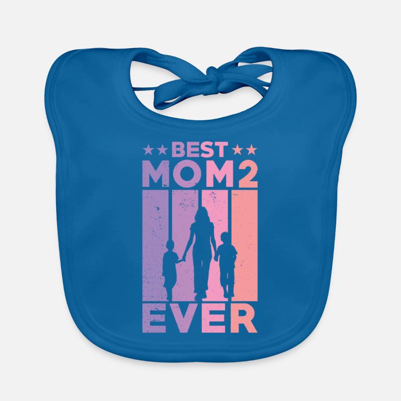 Beste Mutter Aller Zeiten Retro Zwei Kinder Beste Baby Bio-Lätzchen