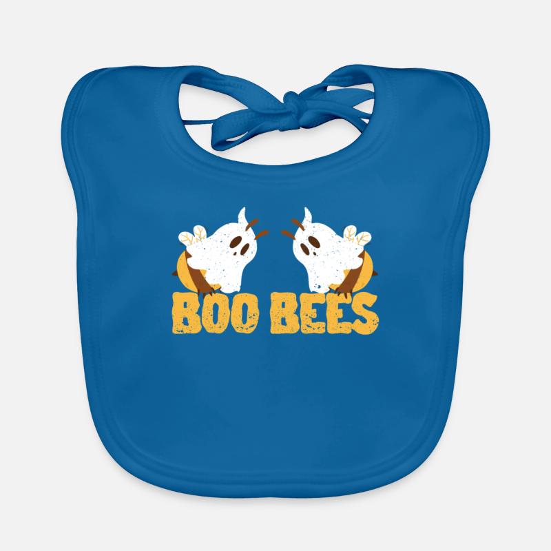 Couples Halloween Funny Bee Ghost Matching Couple Organic Baby Bibs