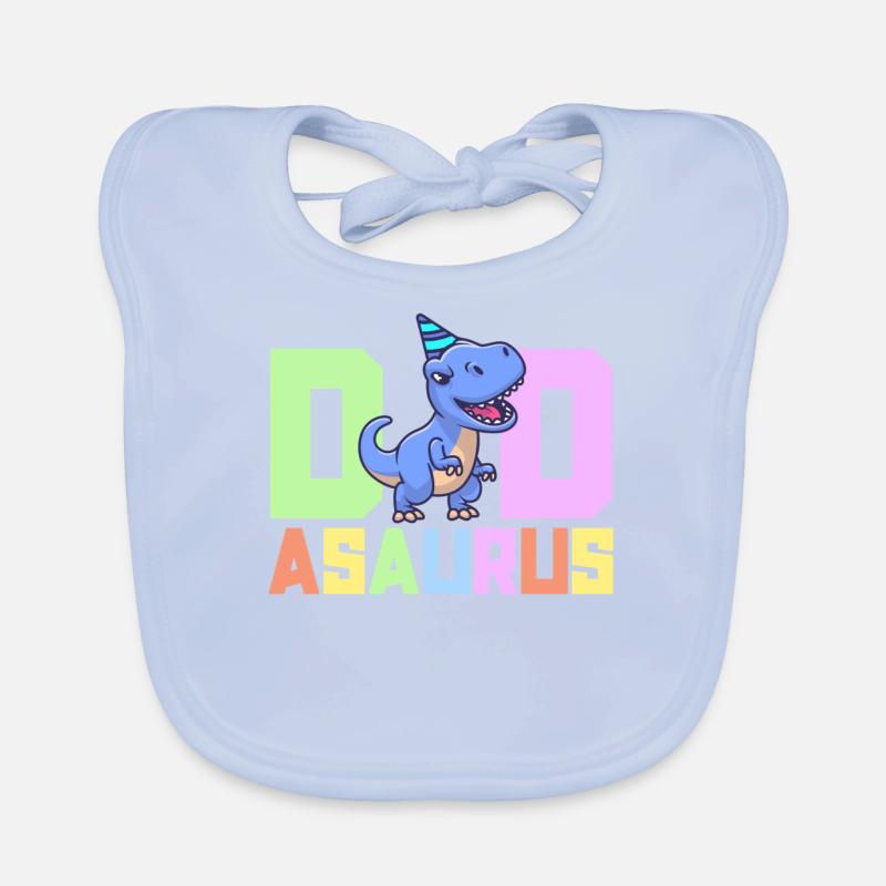 Dad Asaurus Dinosaur Birthday Party TRex Matching Organic Baby Bibs