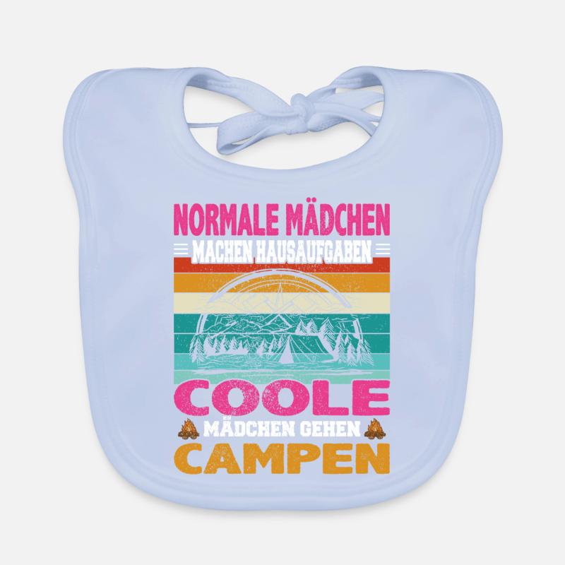 Camping Spruch Normale Mädchen Hausaufgaben coole Baby Bio-Lätzchen
