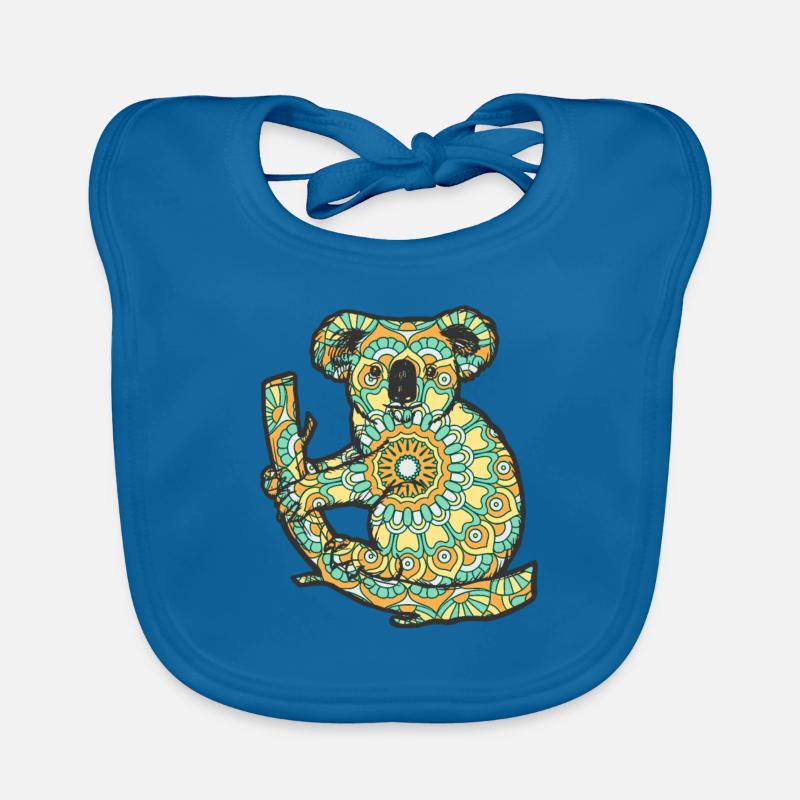 Mandala Koala Geometric Pattern Art Organic Baby Bibs
