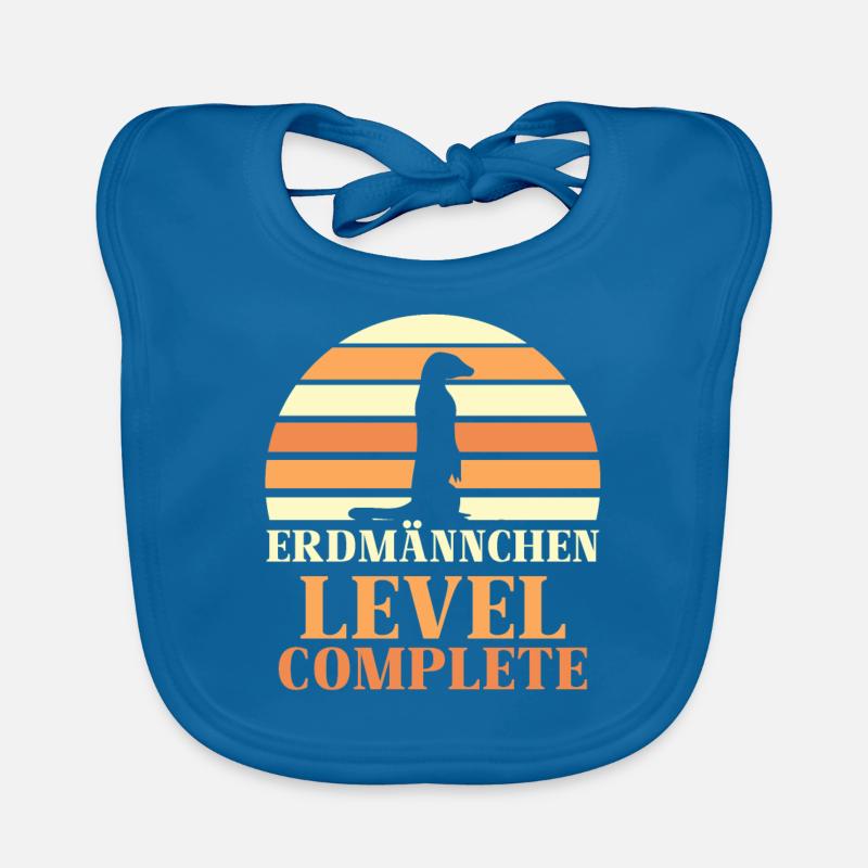 Erdmännchen Level Complete - Baby Bio-Lätzchen - Pfauenblau