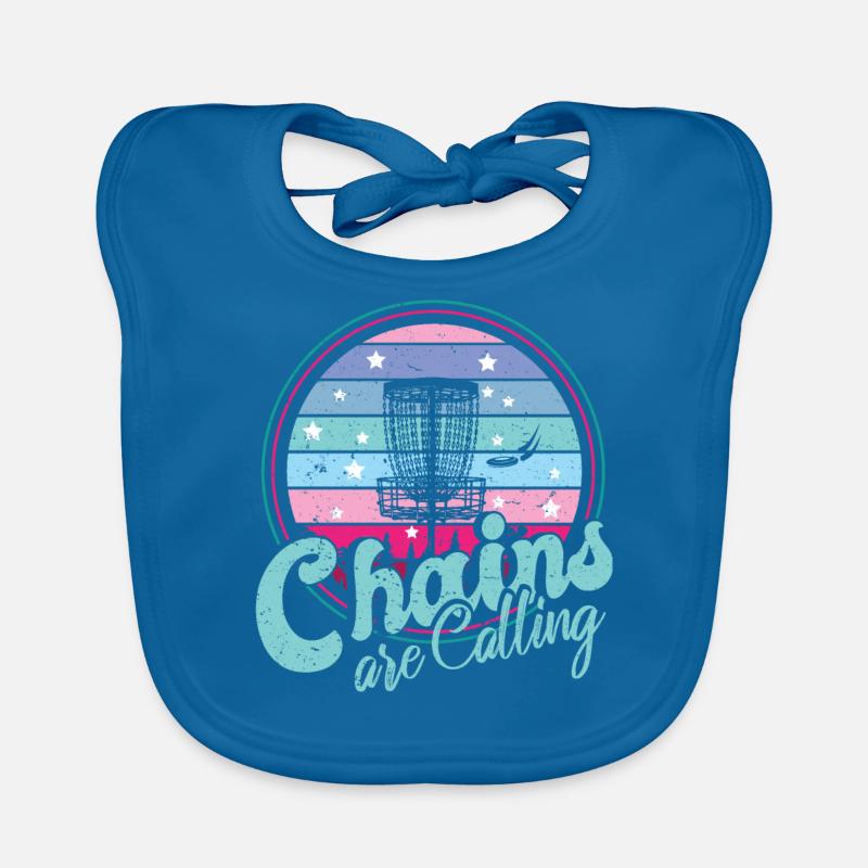 Retro Sunset Chains Are Calling Disc Golf Baby Bio-Lätzchen